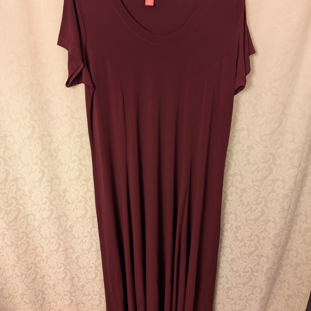 EUC Woman Within Burgundy Maxi Dress 14/16